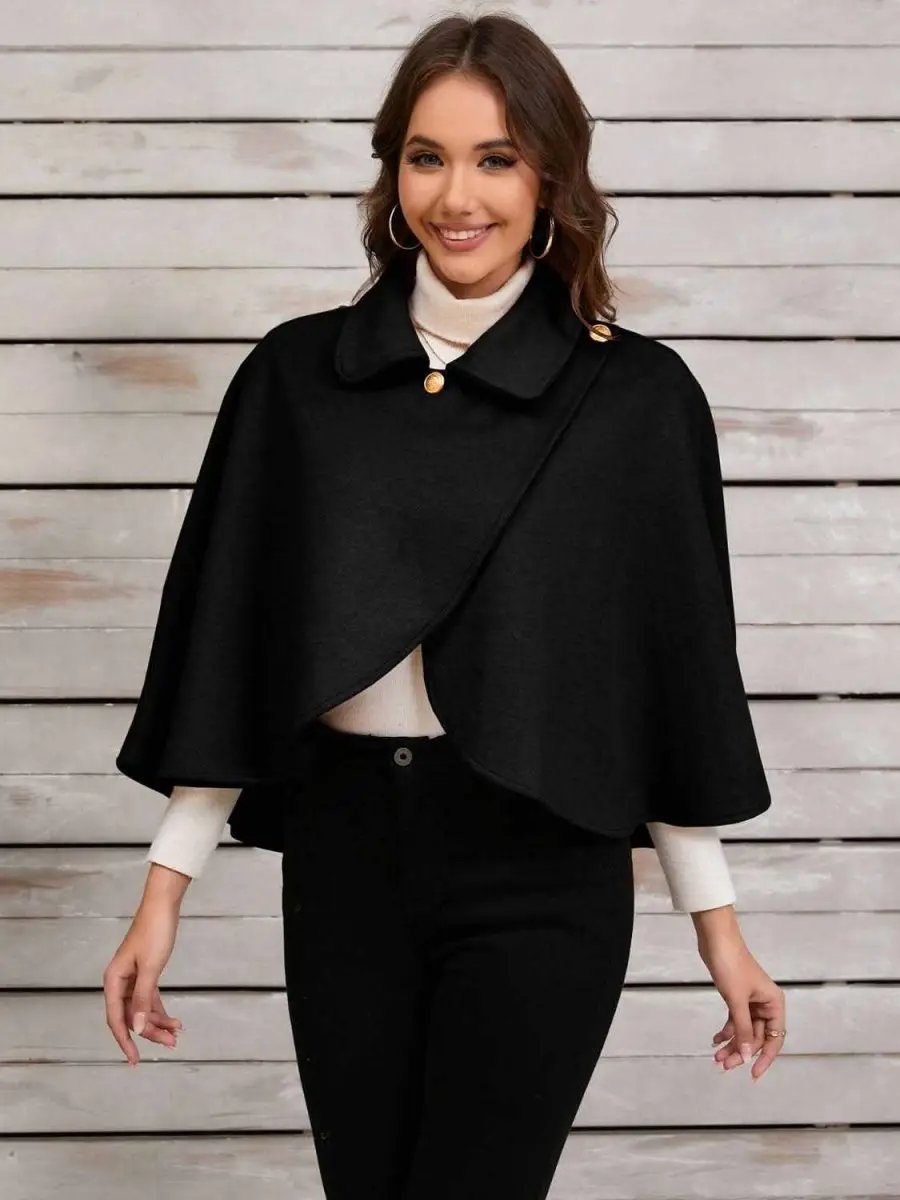 Hats Trendsi Collared Crop Cape Women's Fashion Top - Stylish & Trendy