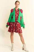 Sweaters Trendsi Floral Applique Cardigan Women's Open Front Layering Lightweight Knit