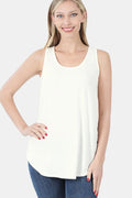 Tank Top Curved Hem Sleeveless by Trendsi | Ivory