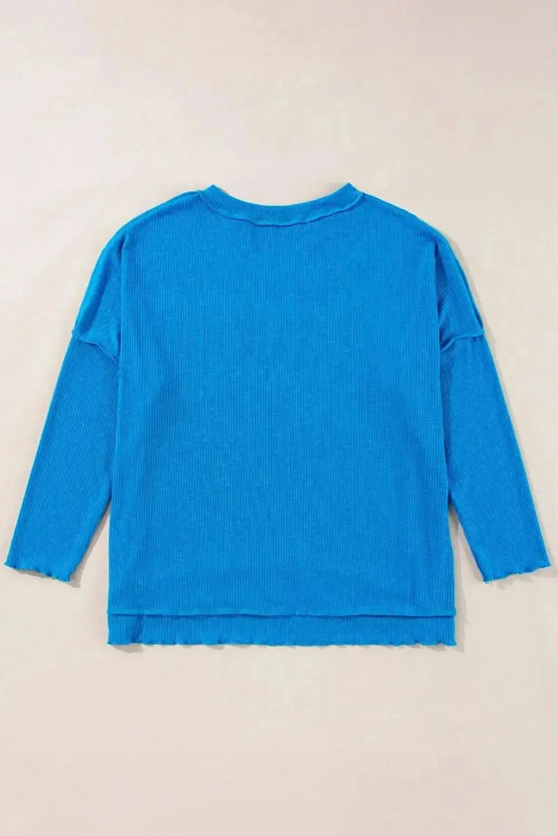 Accessories Trendsi Exposed Seam Blouse Women's Chic Long Sleeve Top - Versatile Outfit