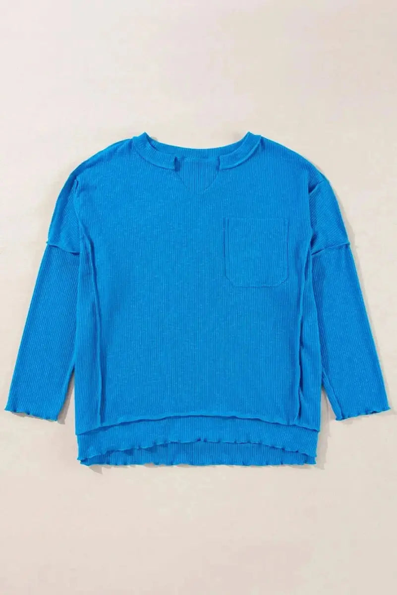 Accessories Trendsi Exposed Seam Blouse Women's Chic Long Sleeve Top - Versatile Outfit