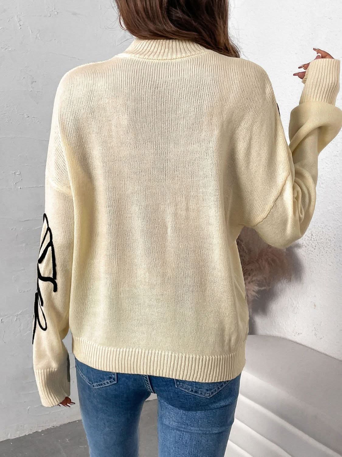 Sweaters Trendsi Cozy Sweater Women's Dropped Shoulder Acrylic Knit Top - Relaxed Fit