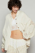 Women's Button-Up Shirt - Gauzy Openwork Lightweight - Summer