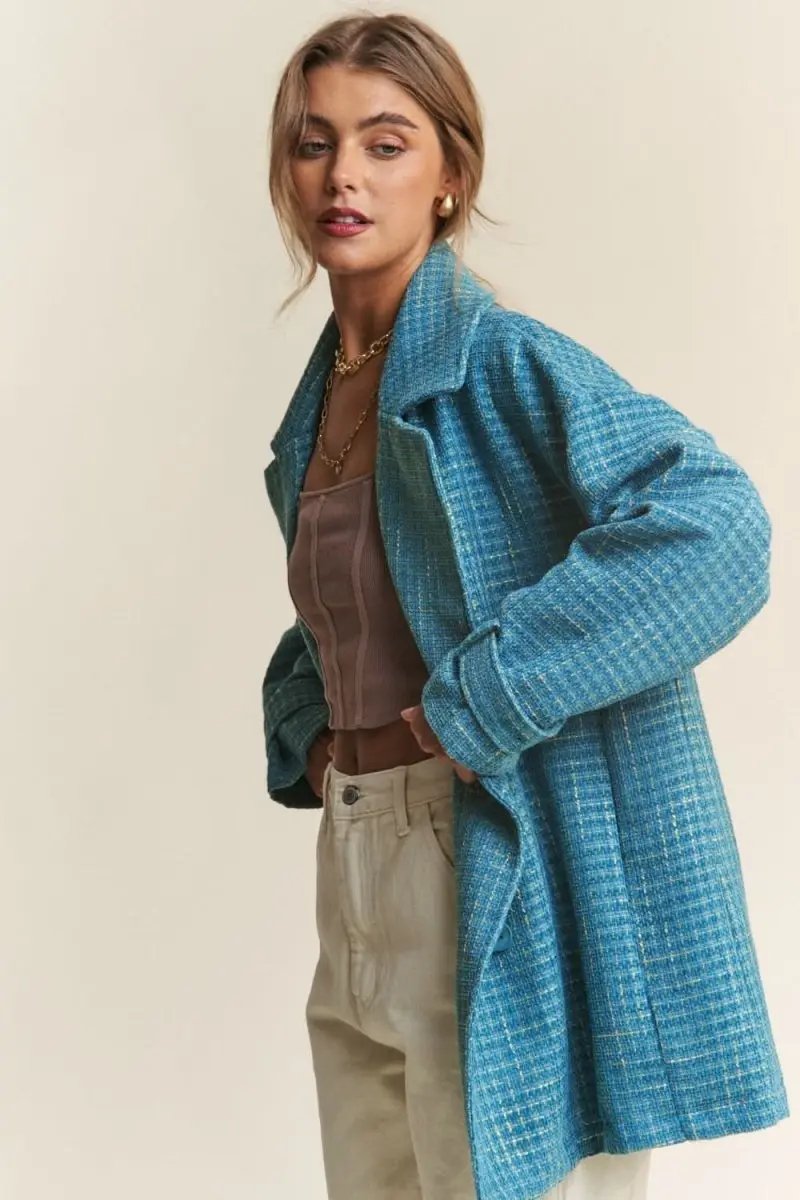 Women's Tweed Coat Double-Breasted Tweed Coat - Chic & Warm Fall/Winter Outerwear