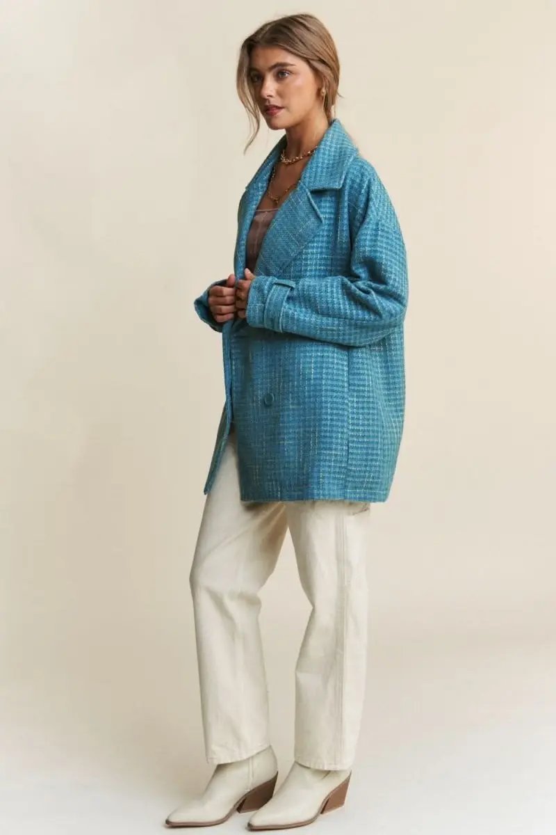 Women's Tweed Coat Double-Breasted Tweed Coat - Chic & Warm Fall/Winter Outerwear