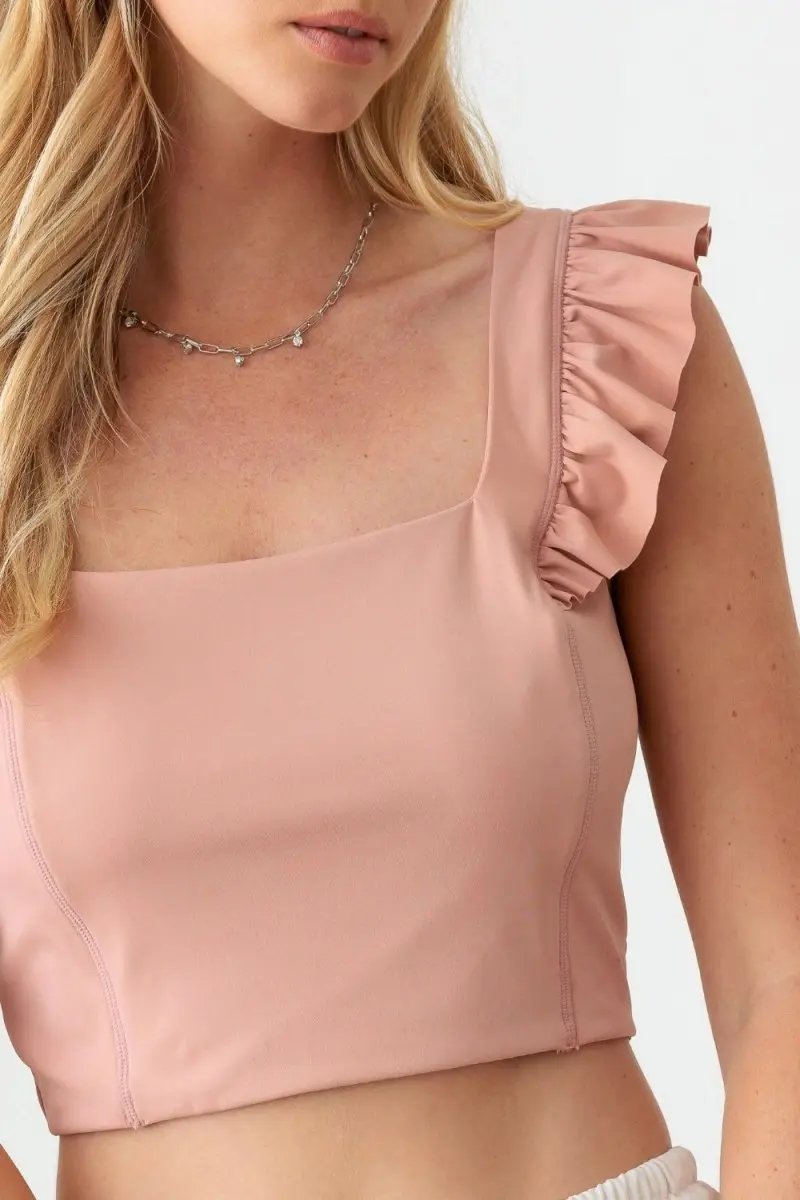 Women's Crop Top Crop Top - Ruffled Sleeves - Casual Summer Fashion