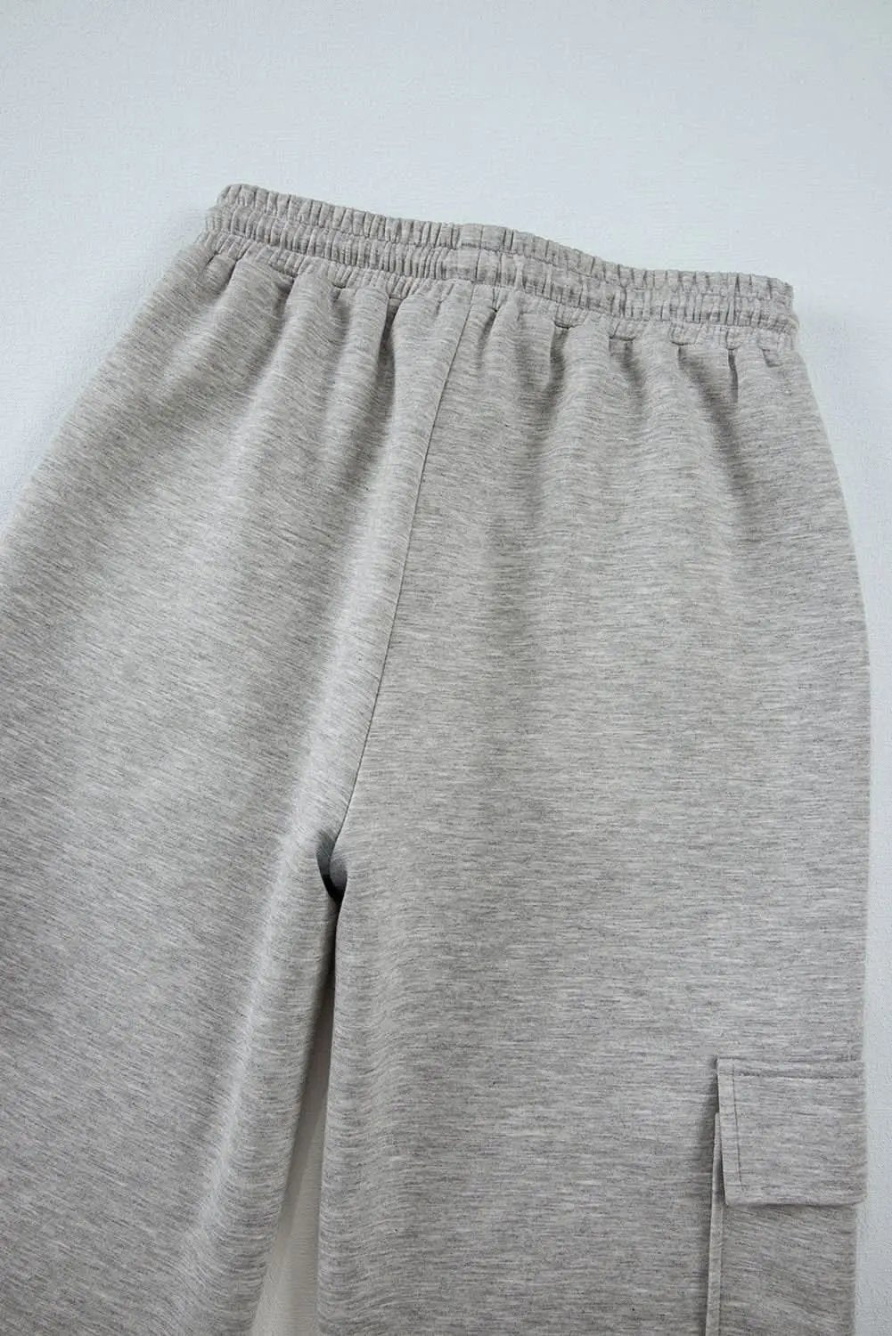 Love Salve Light Grey Lace-Up Women's Wide Leg Active Pants: Workout & Casual