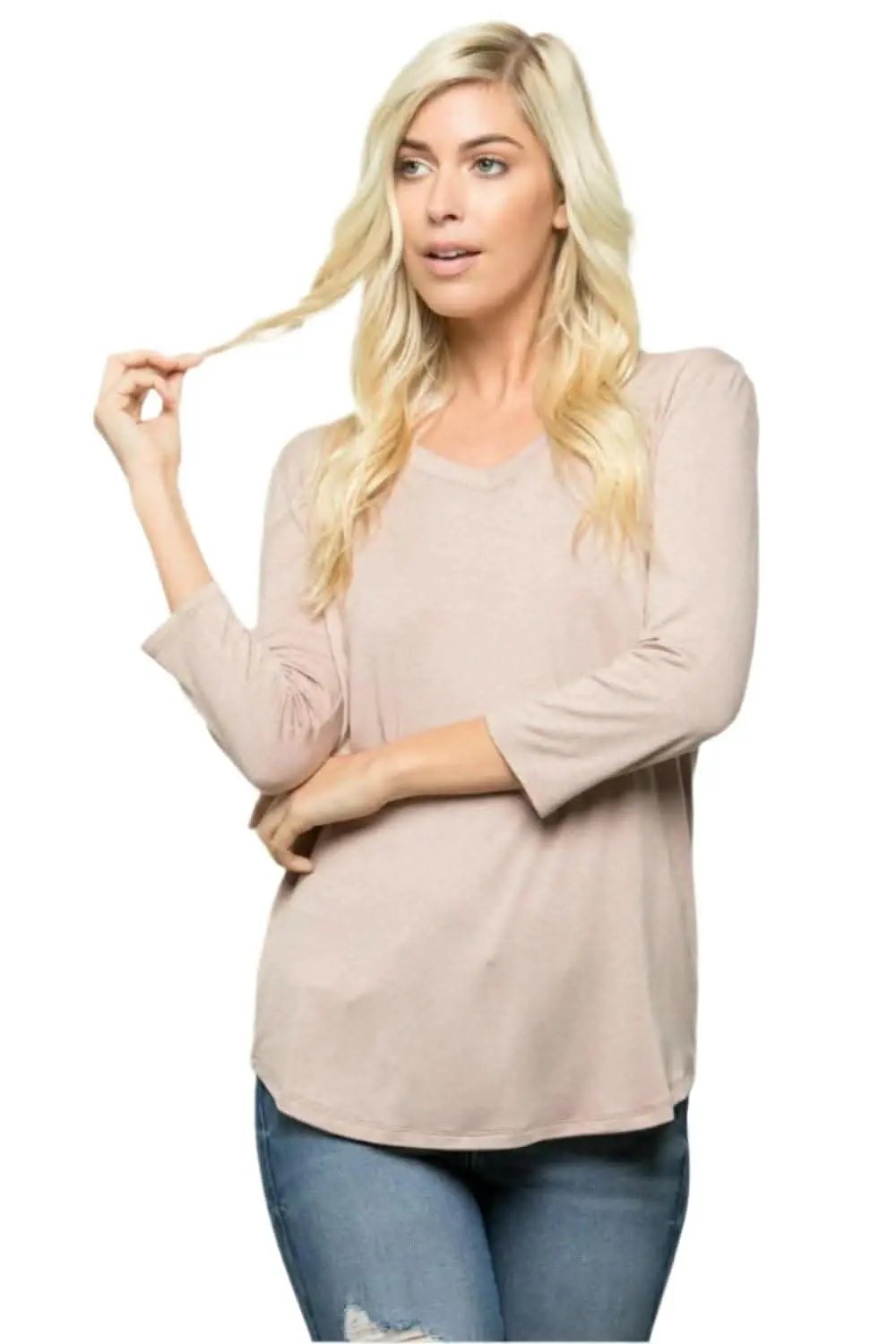 T-Shirts Love Salve Plus Size Red V-Neck Women's Tee: Everyday Comfort Fit Top