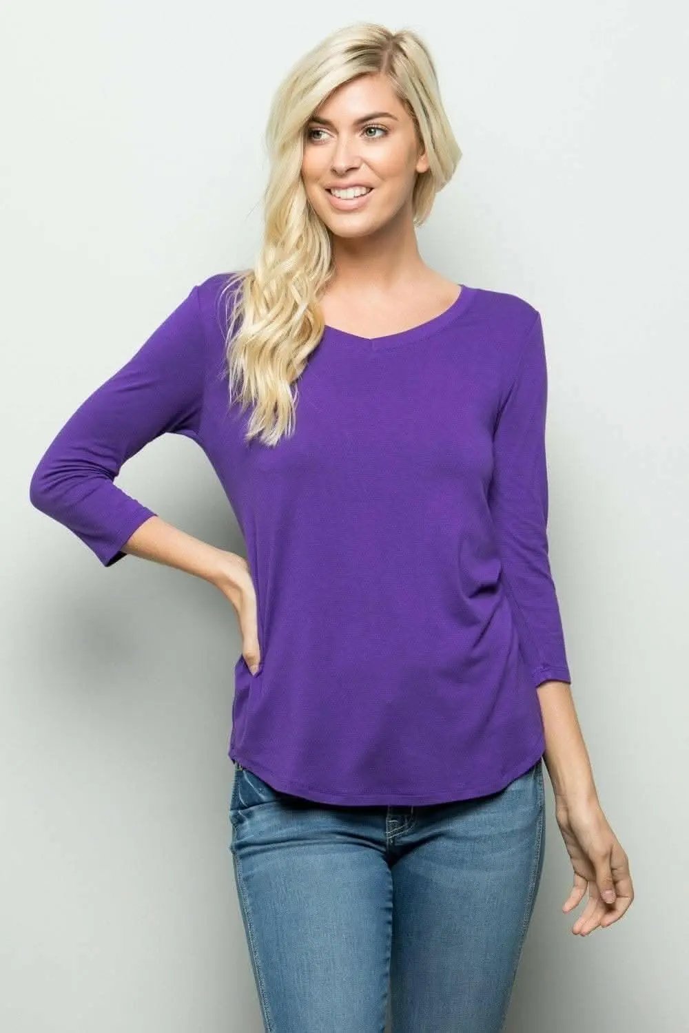 T-Shirts Love Salve Plus Size Red V-Neck Women's Tee: Everyday Comfort Fit Top
