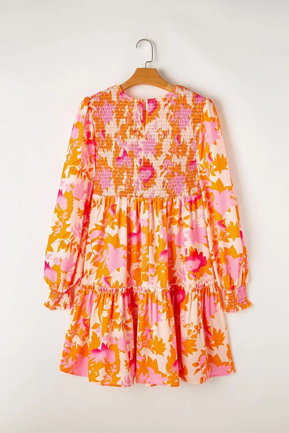Love Salve Orange Smocked Mini Dress — Fit and Flare