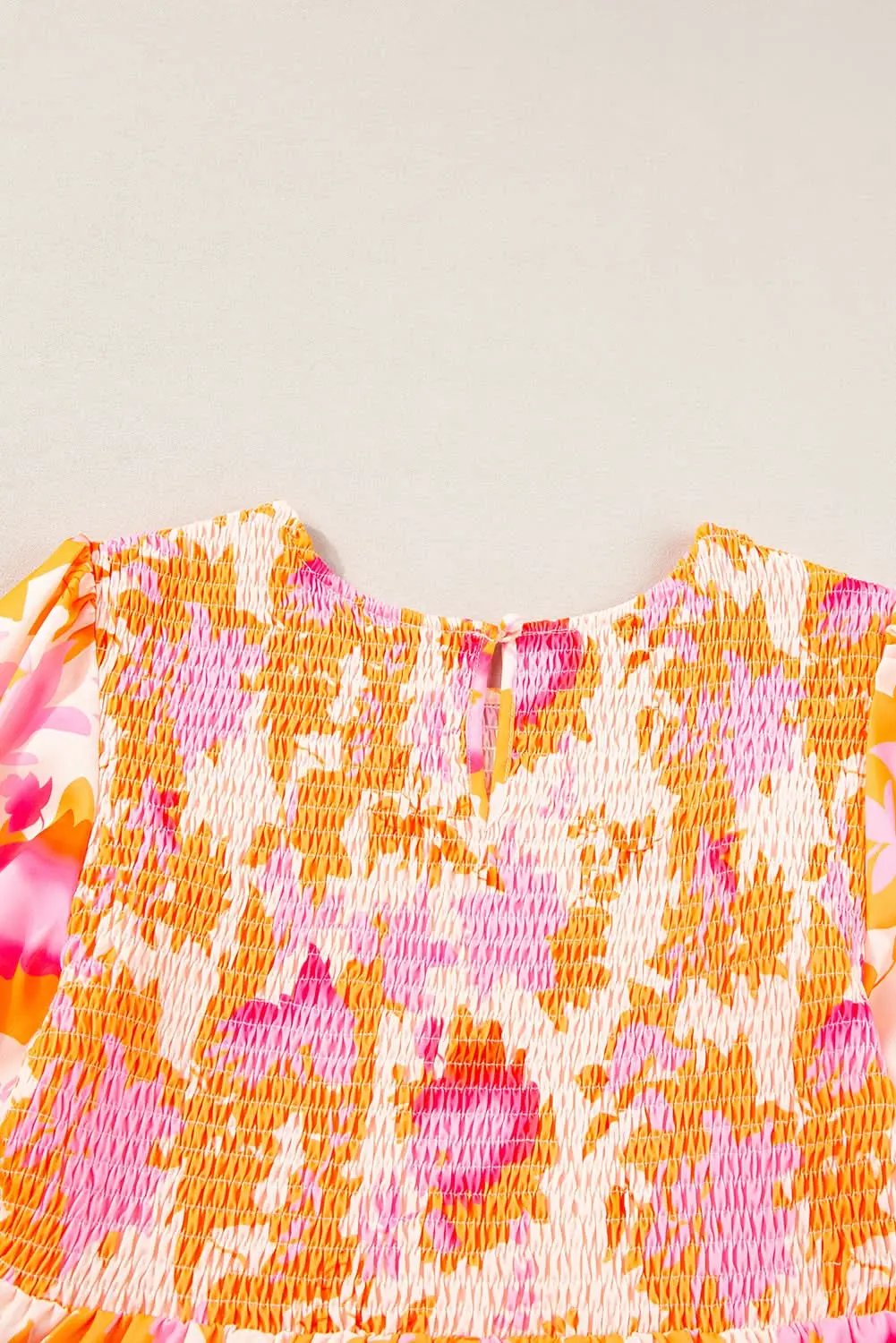 Love Salve Orange Smocked Mini Dress — Fit and Flare