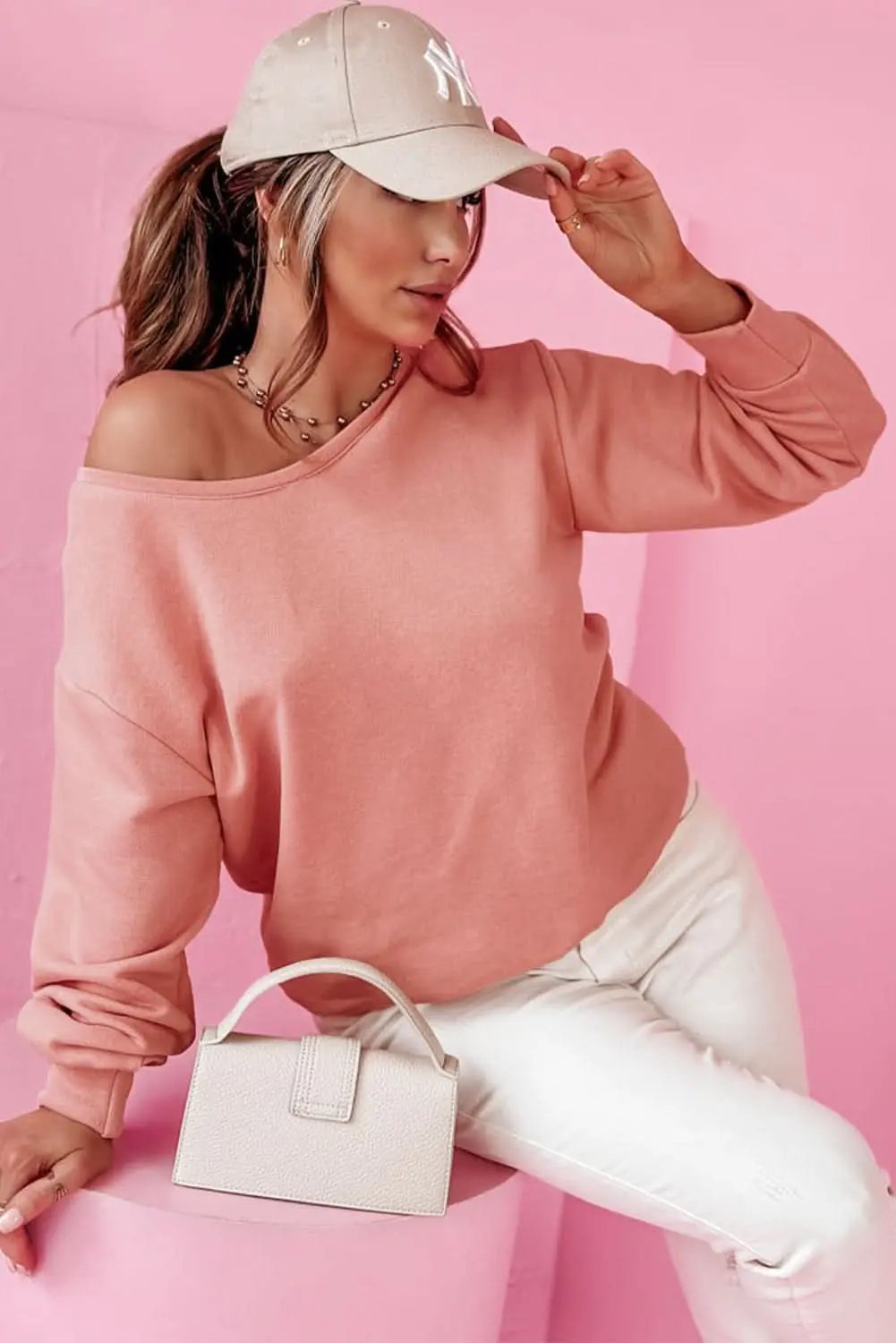 Accessories Love Salve Pale chestnut back bow sweatshirt