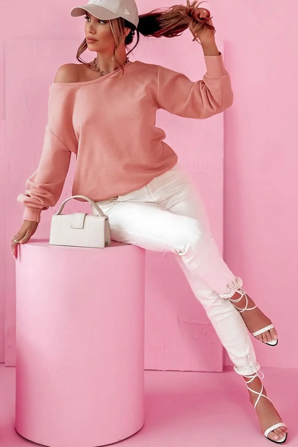 Accessories Love Salve Pale chestnut back bow sweatshirt