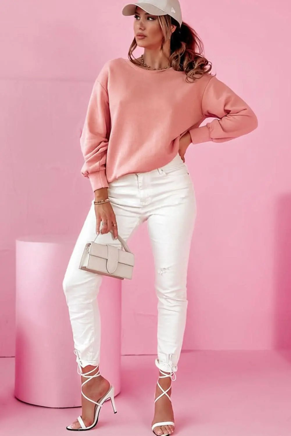 Accessories Love Salve Pale chestnut back bow sweatshirt