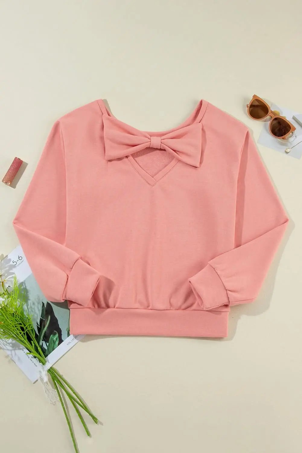 Accessories Love Salve Pale chestnut back bow sweatshirt