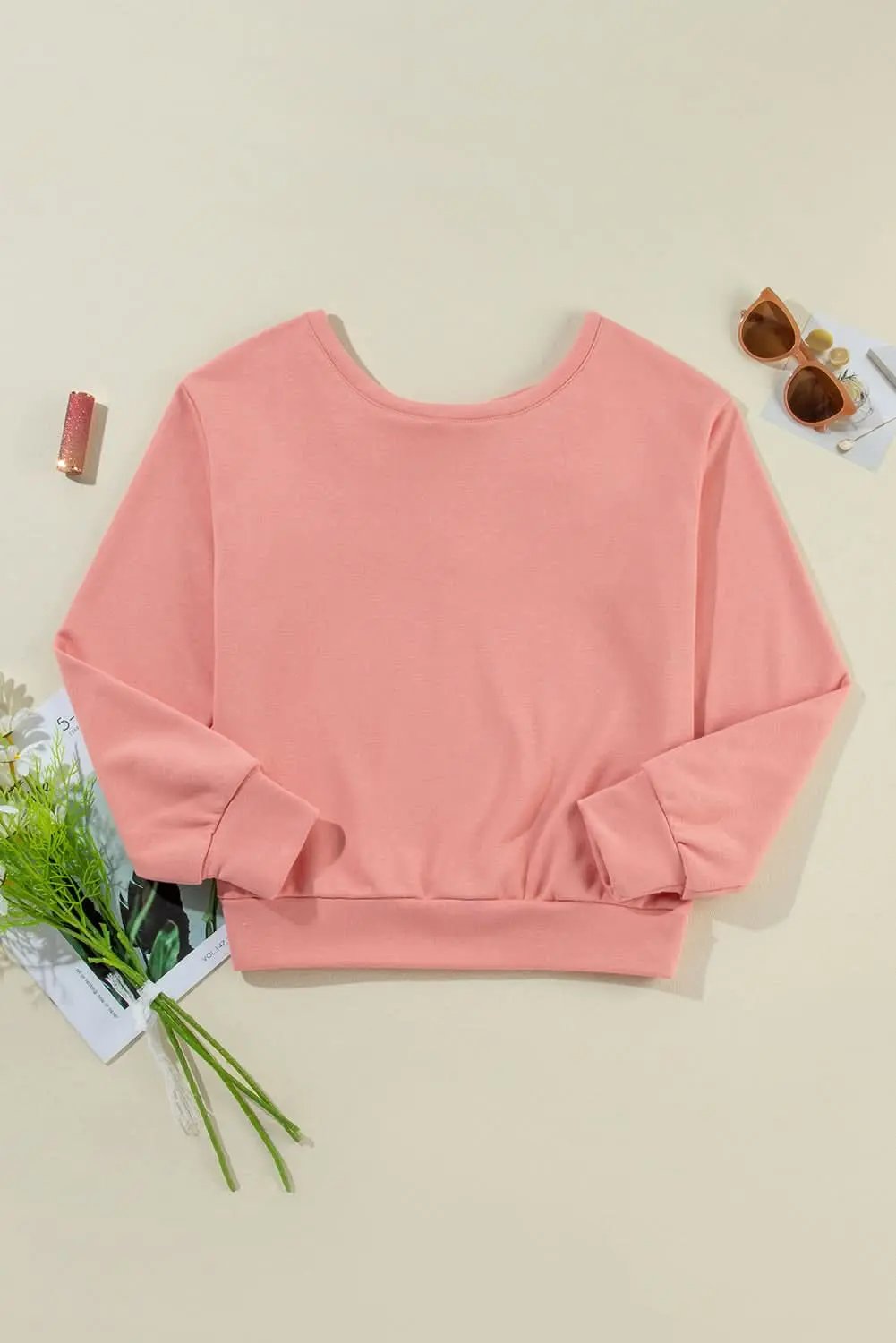 Accessories Love Salve Pale chestnut back bow sweatshirt