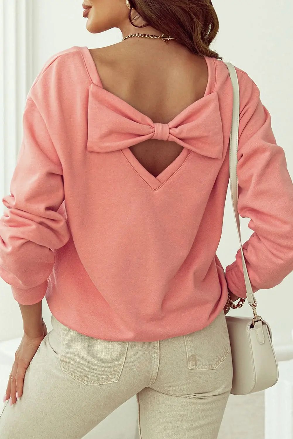 Accessories Love Salve Pale chestnut back bow sweatshirt