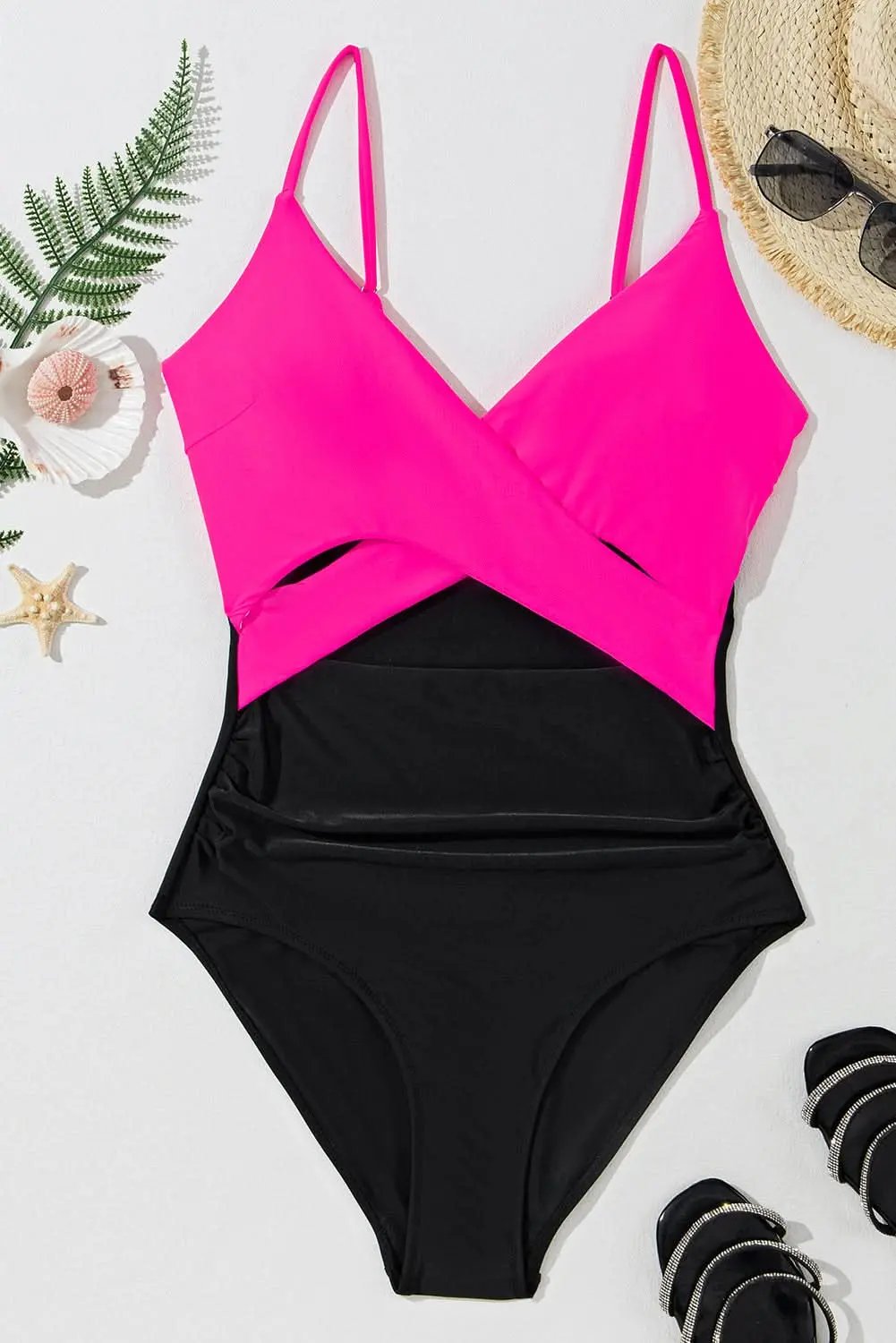 Women's Monokini - Chic Cutout, Flattering - Rose Red Vacation