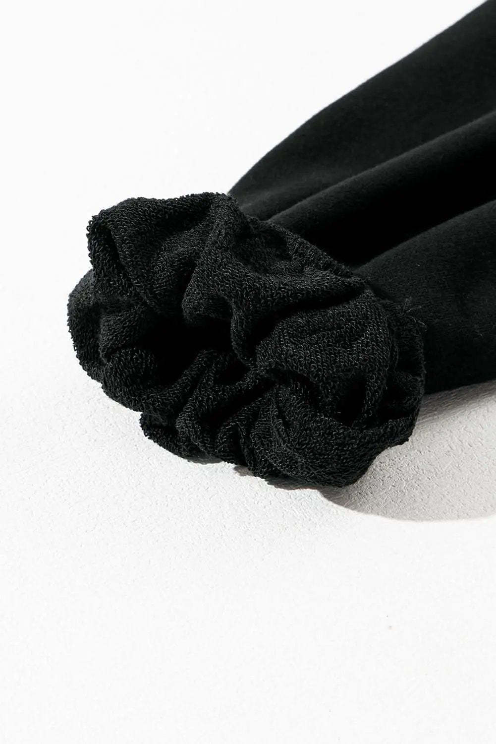 Jackets Love Salve Black Solid Kangaroo Pocket Half Zipper Oversized