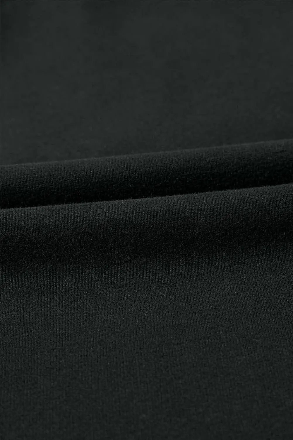Jackets Love Salve Black Solid Kangaroo Pocket Half Zipper Oversized