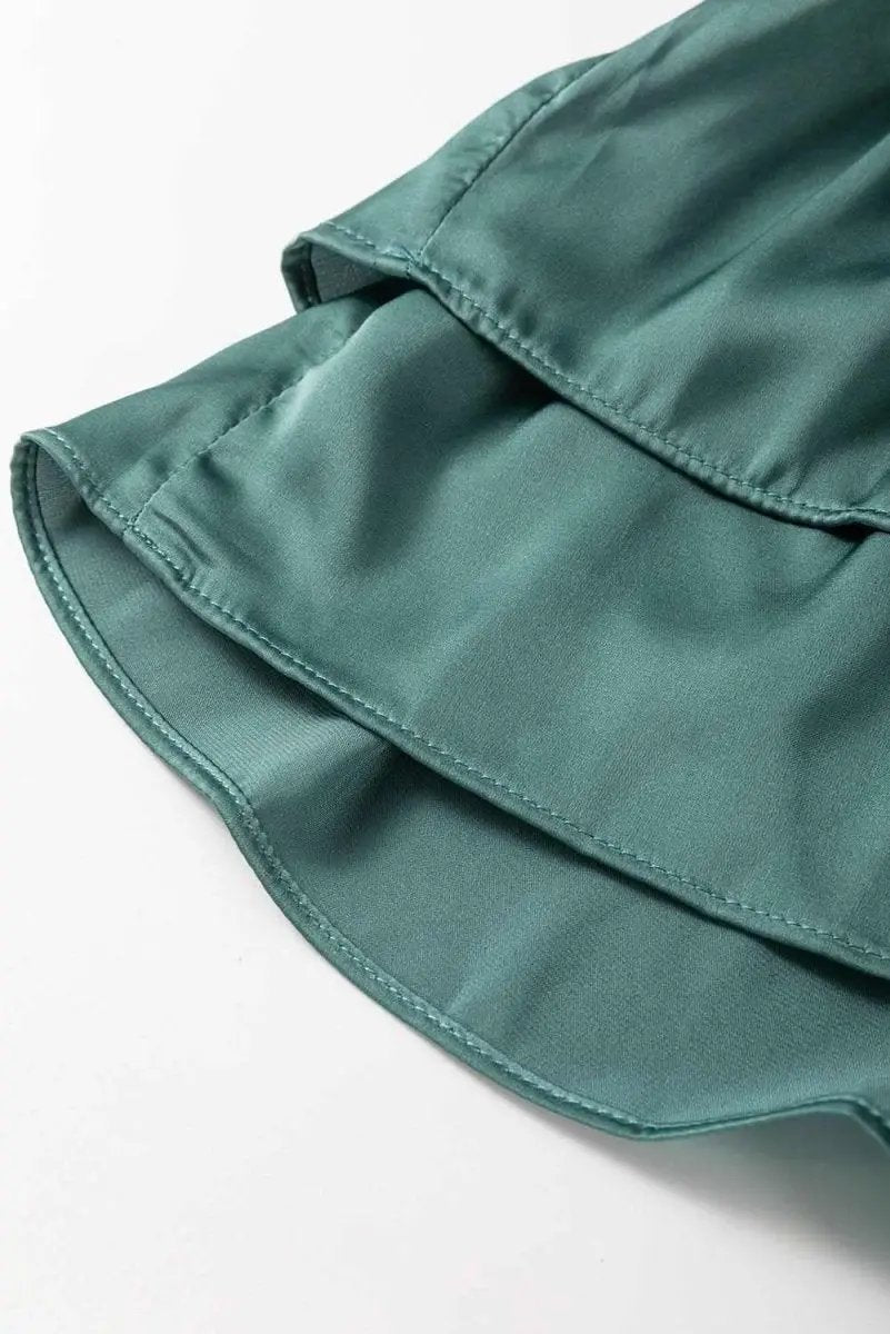 Dresses Love Salve Green Mini Dress Women's Daily Wear Ruffle Tiered A-Line Dress - Chic & Flirty