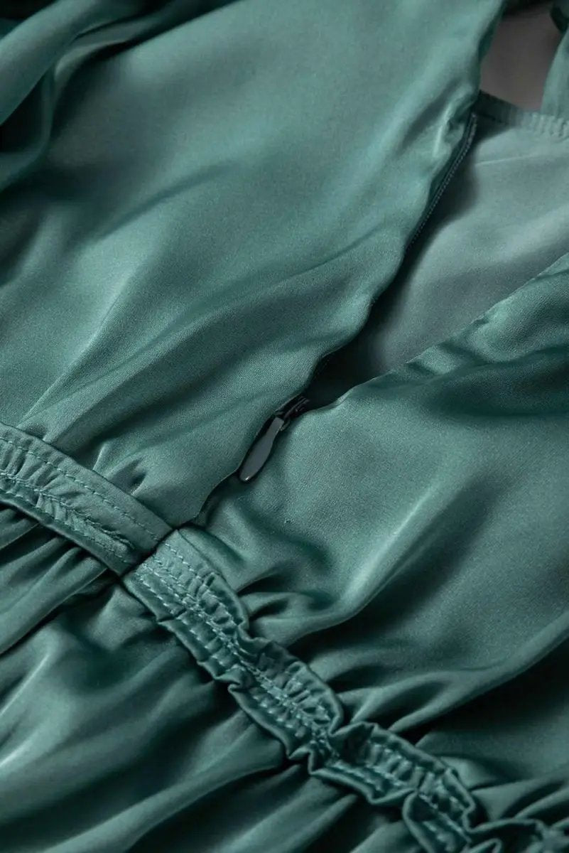 Dresses Love Salve Green Mini Dress Women's Daily Wear Ruffle Tiered A-Line Dress - Chic & Flirty