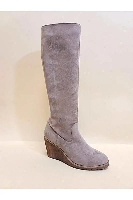 Women's Knee High Wedge Boots Knee High Boots - Wedge Heel - NAVAEH Style