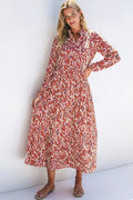 Women's Orange Midi Dress | Love Salve V-Neck