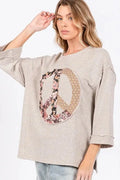 T-Shirts Trendsi SAGE+FIG Floral Top Women's Casual Round Neck Tee - Soft & Comfy