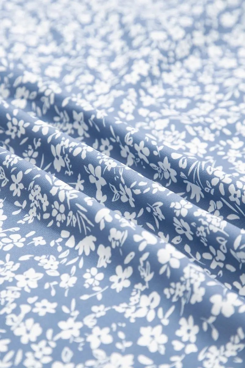 Women's Skirt - Sky Blue Floral Side Split - Summer Long