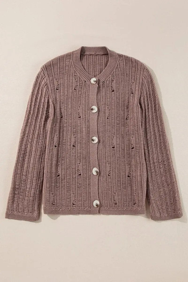 Sweaters Love Salve Knit Cardigan Women's Daily Wear Top Goat Cutout Detail Winter Style