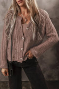 Sweaters Love Salve Knit Cardigan Women's Daily Wear Top Goat Cutout Detail Winter Style