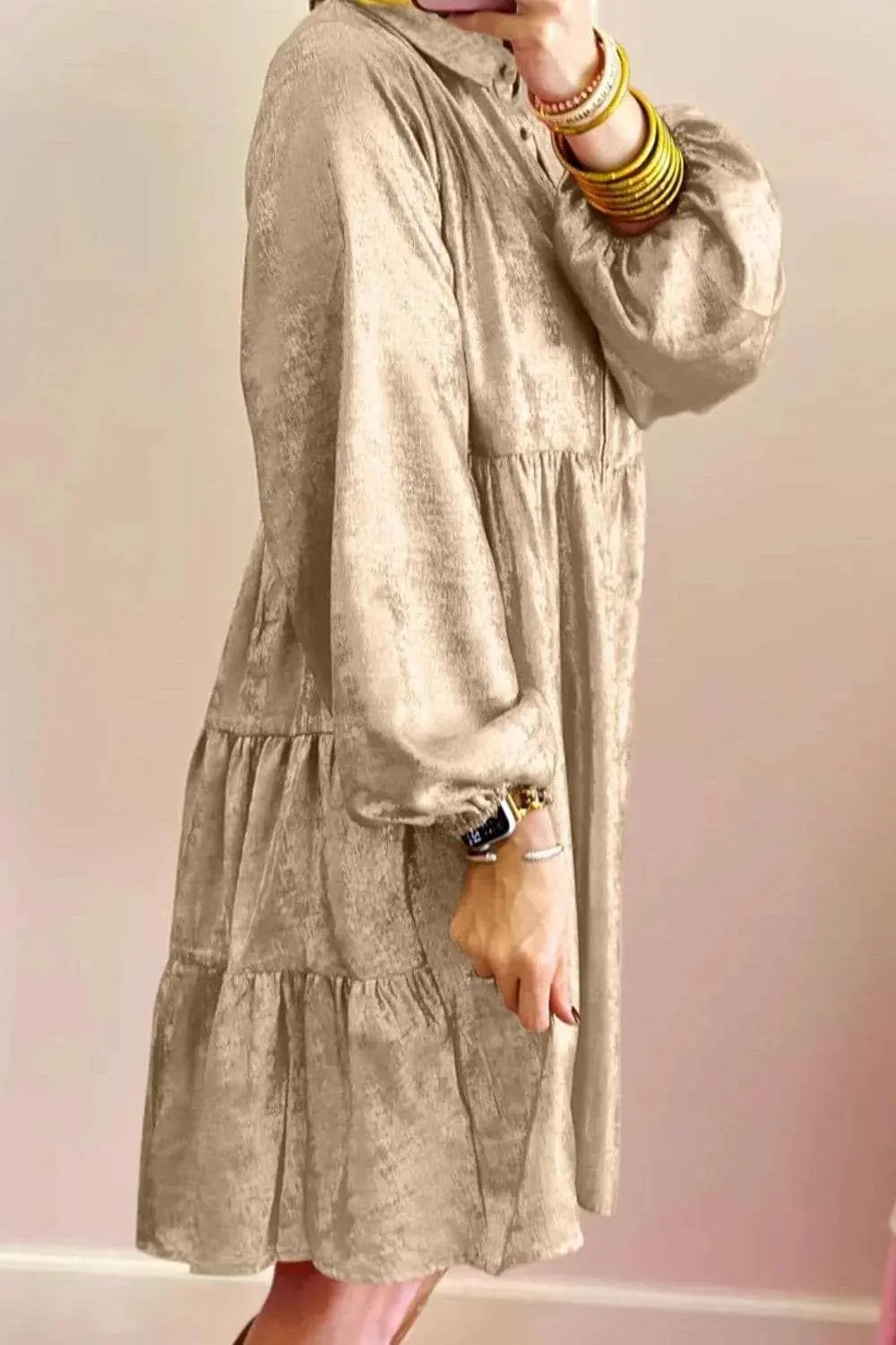 Trendsi Casual Dresses - Shimmering metallic mini dress - Premium Quality