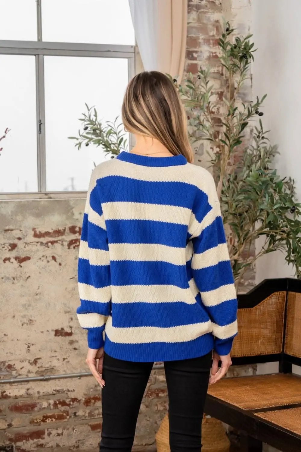 Sweaters Trendsi Striped Sweater Women's Casual Knit Top - Vibrant Colors, Soft Knit