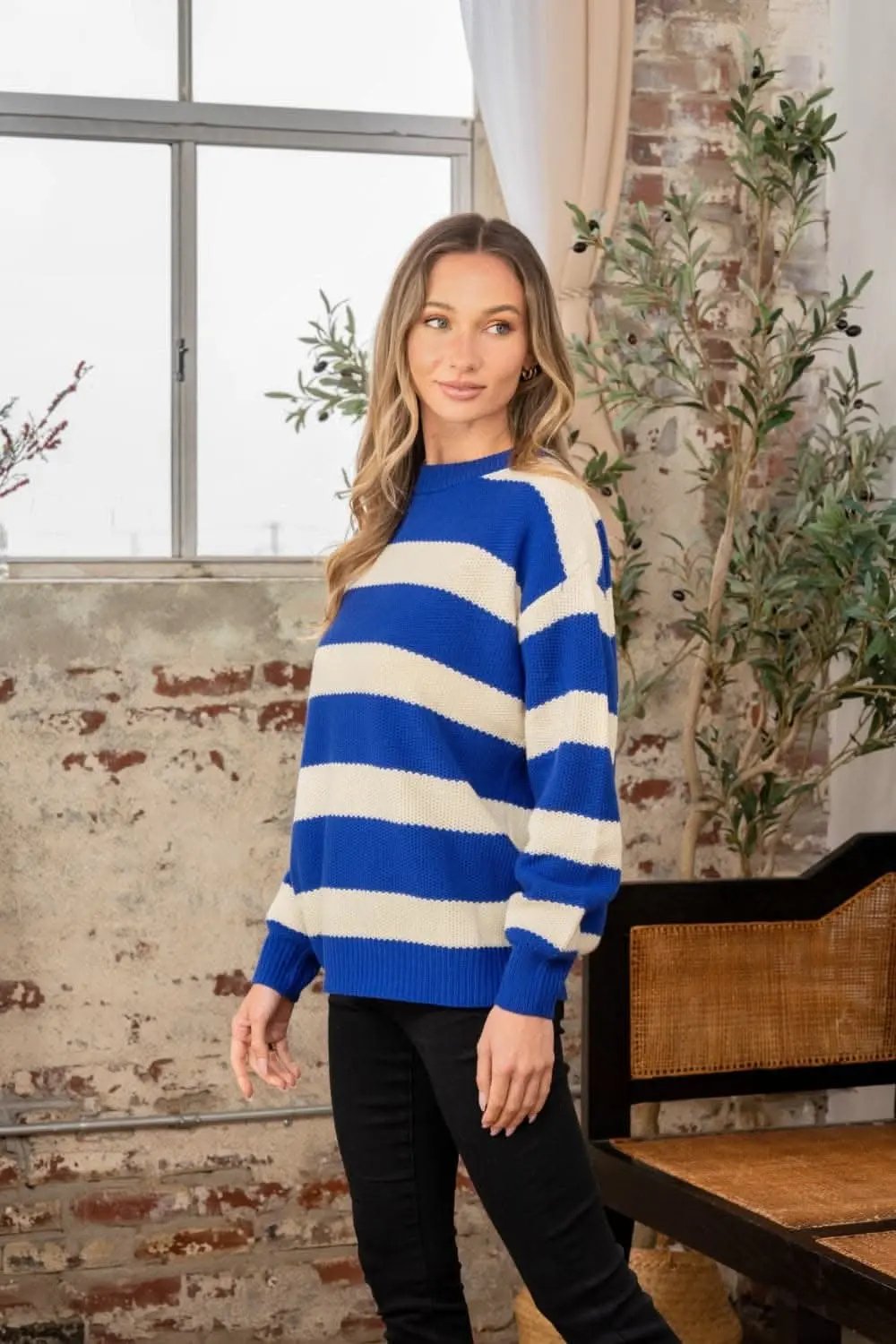 Sweaters Trendsi Striped Sweater Women's Casual Knit Top - Vibrant Colors, Soft Knit