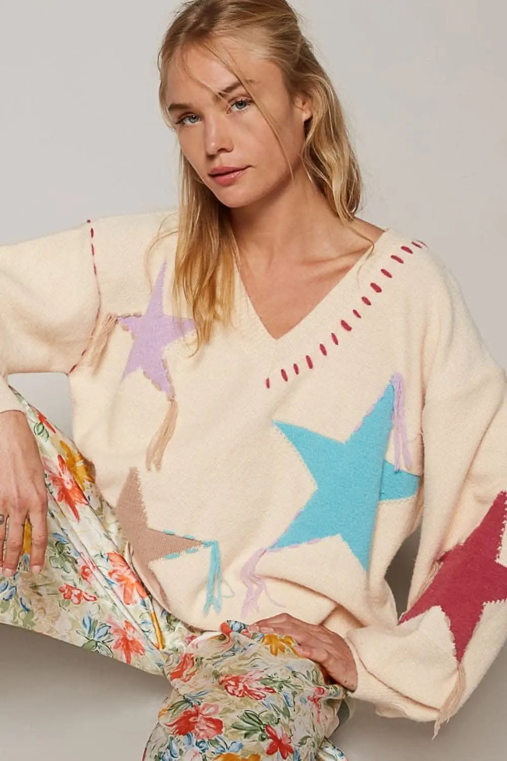 Trendsi V-Neck Sweater Fringe Knit — Cozy Casual Style