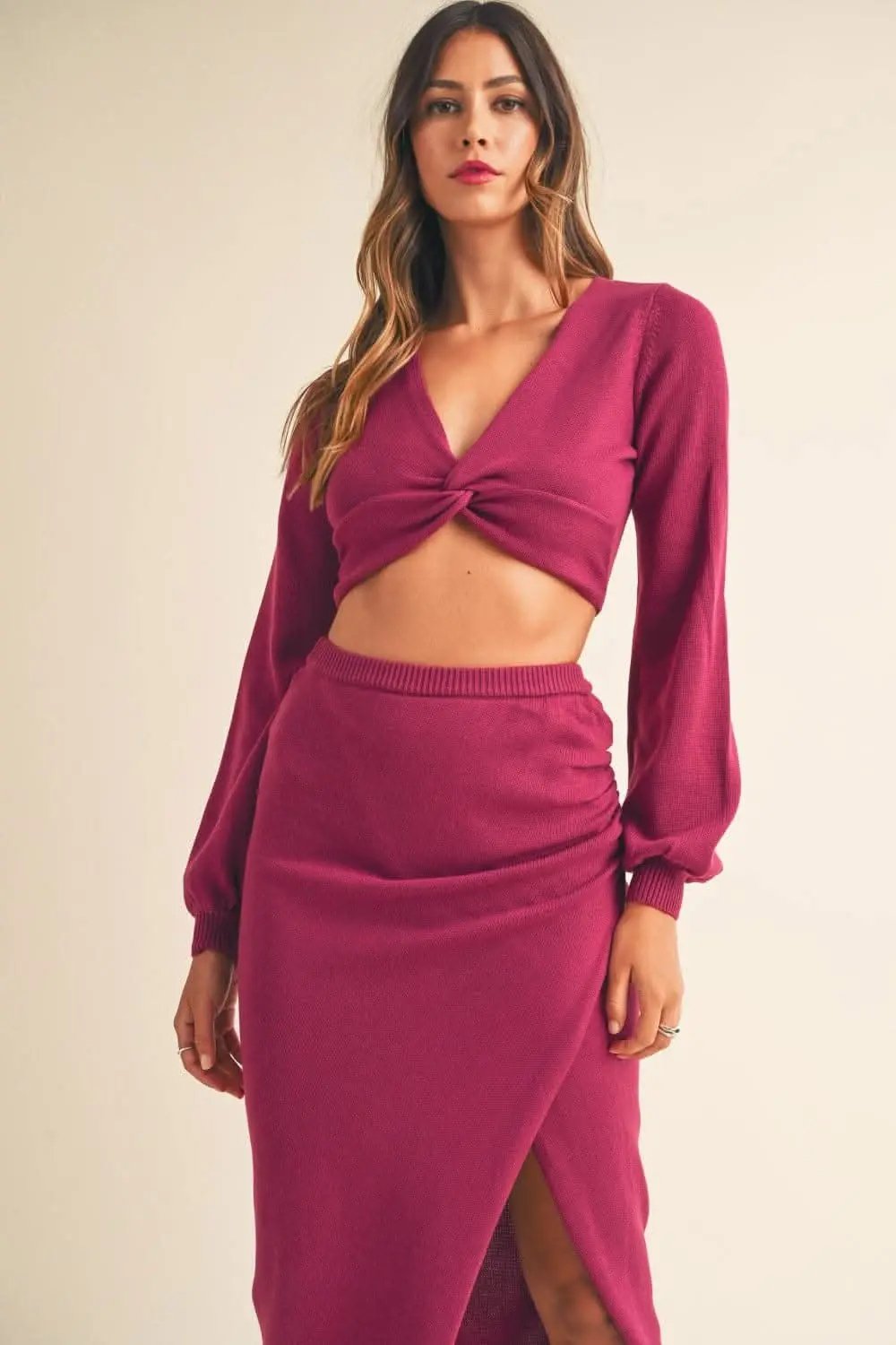 Sweaters Trendsi Knit Top & Midi Set Women's Casual Outfit Comfy Twisted Knit
