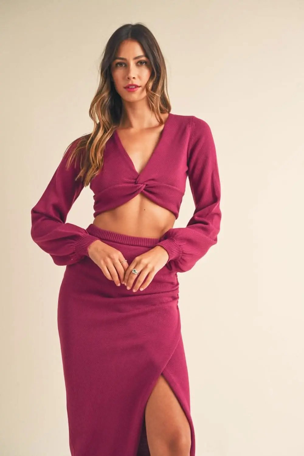 Sweaters Trendsi Knit Top & Midi Set Women's Casual Outfit Comfy Twisted Knit