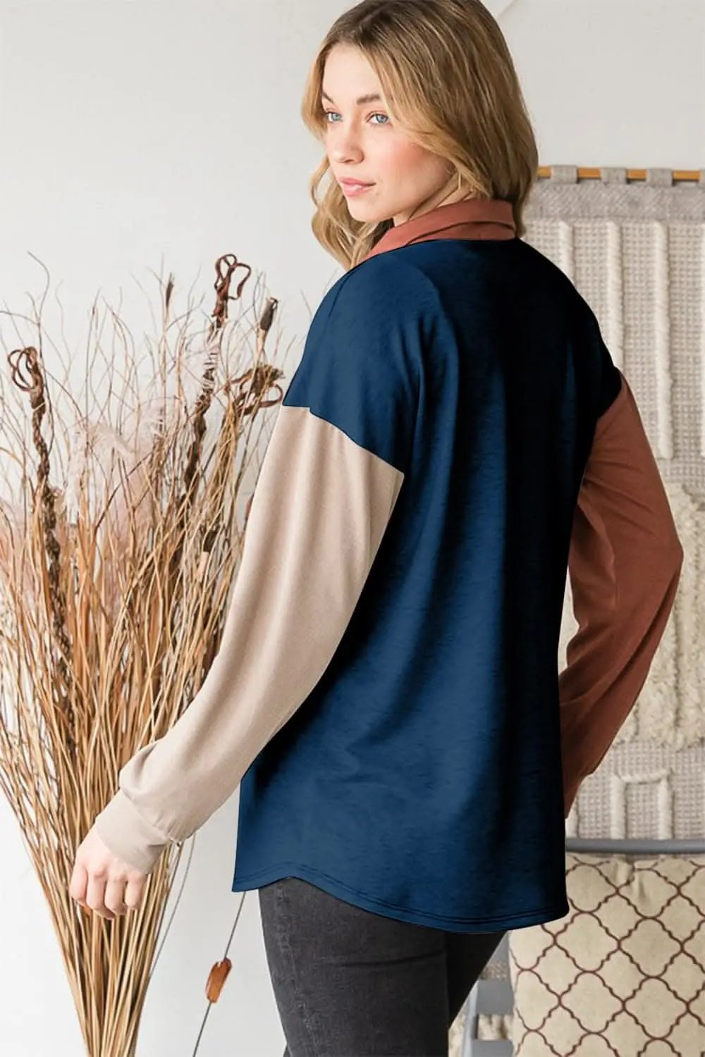 Accessories Trendsi Shirts - Color block button-down shirt - Premium Quality