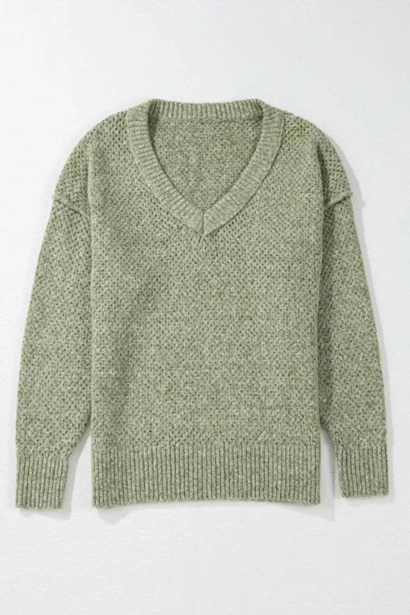 Sweaters Trendsi V-Neck Sweater Women's Casual Long Sleeve Top Wardrobe Essential