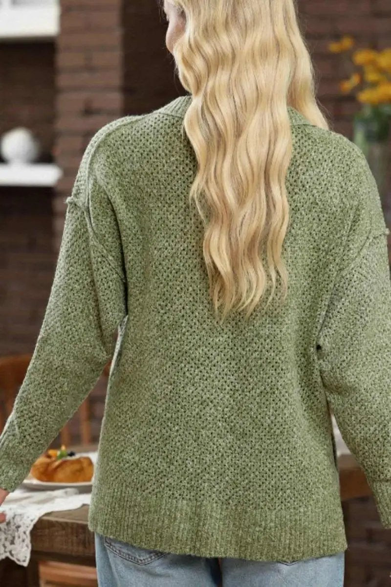 Sweaters Trendsi V-Neck Sweater Women's Casual Long Sleeve Top Wardrobe Essential