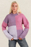 Color Block Sweater Women's Soft Knit Trendsi