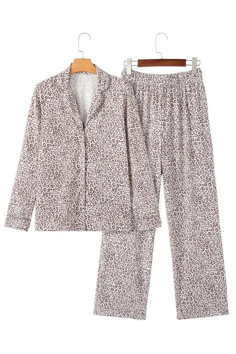 Pants Love Salve White Leopard Pajamas Women's Sleepwear Set - Soft & Stylish