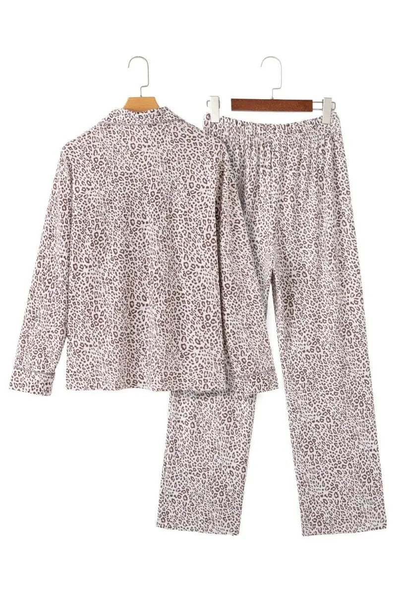 Pants Love Salve White Leopard Pajamas Women's Sleepwear Set - Soft & Stylish