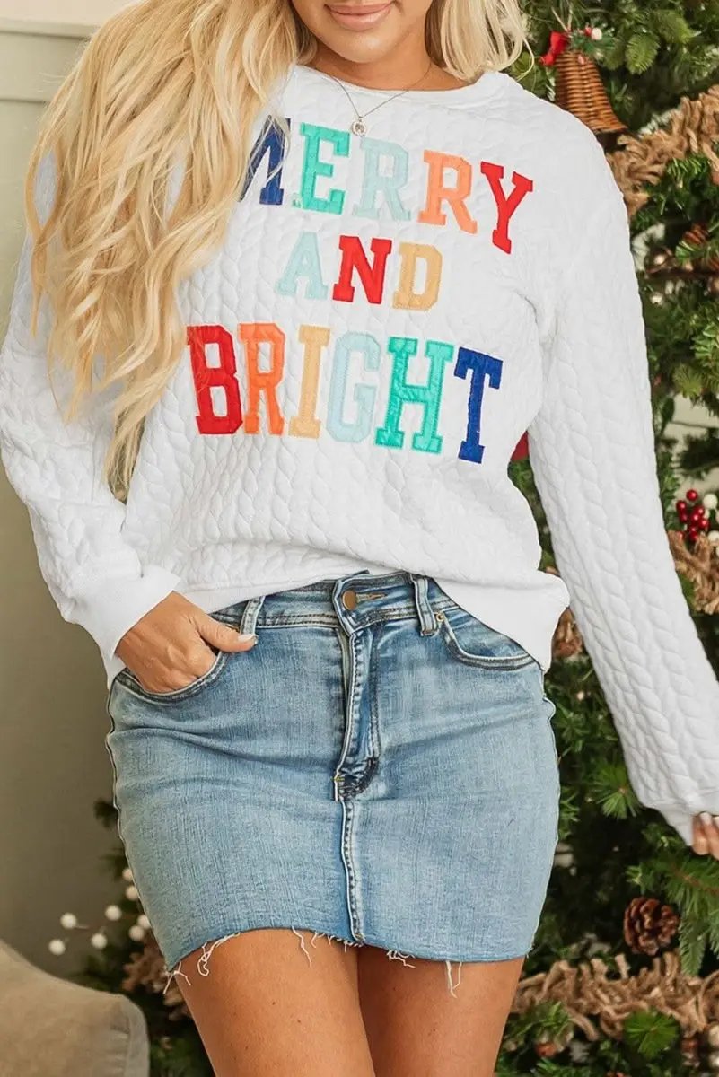 Women's Cable Knit Sweatshirt Love Salve Cozy Winter