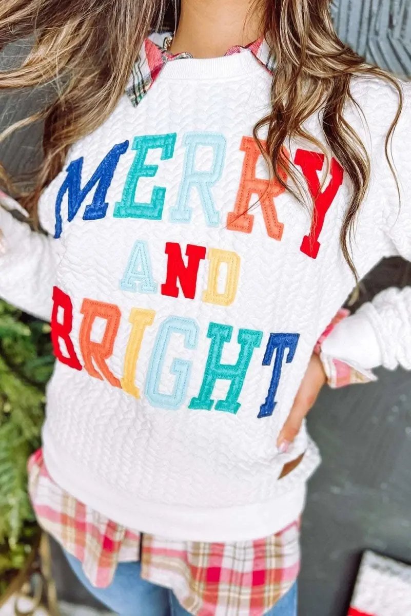 Women's Cable Knit Sweatshirt Love Salve Cozy Winter