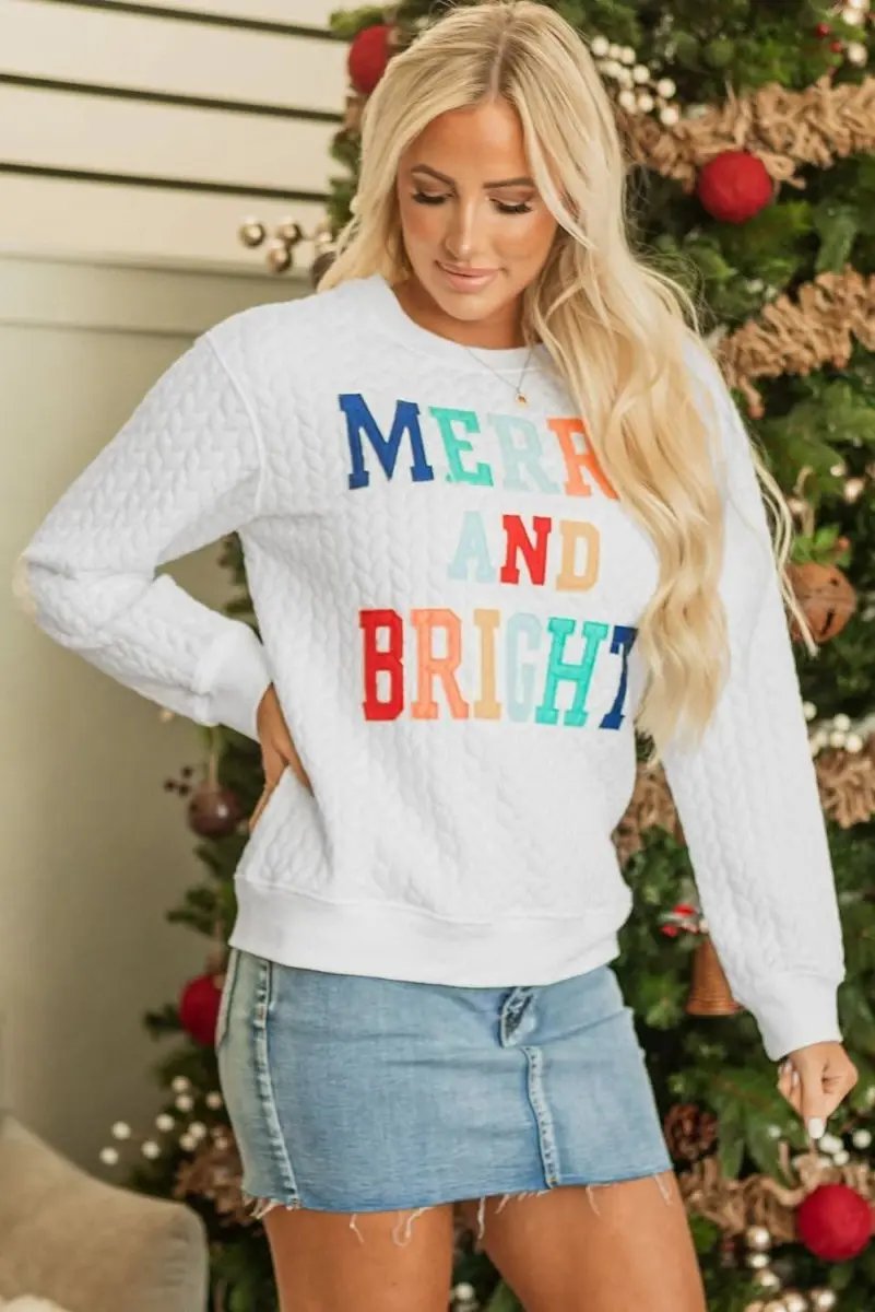 Women's Cable Knit Sweatshirt Love Salve Cozy Winter