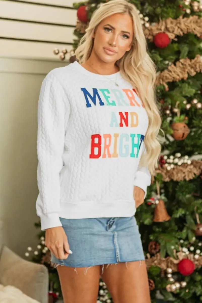 Women's Cable Knit Sweatshirt Love Salve Cozy Winter