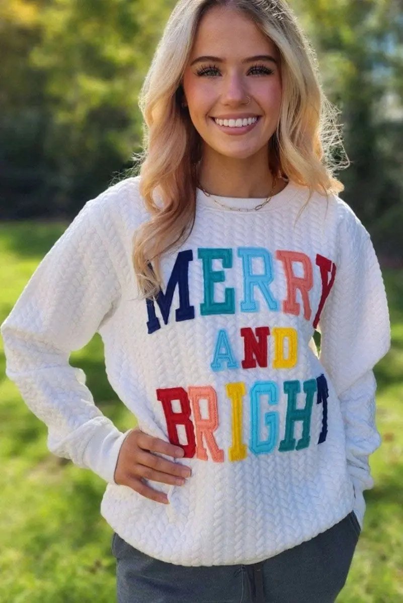 Women's Cable Knit Sweatshirt Love Salve Cozy Winter