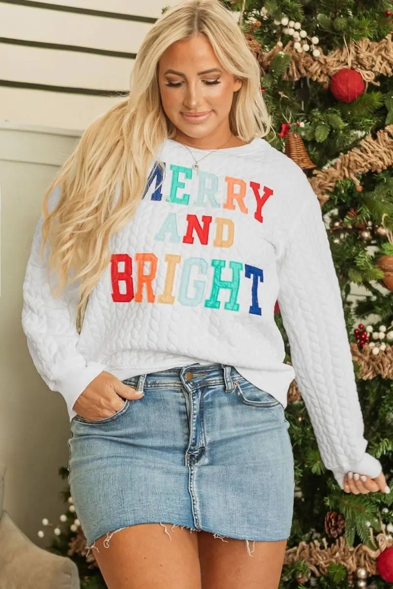 Women's Cable Knit Sweatshirt Love Salve Cozy Winter